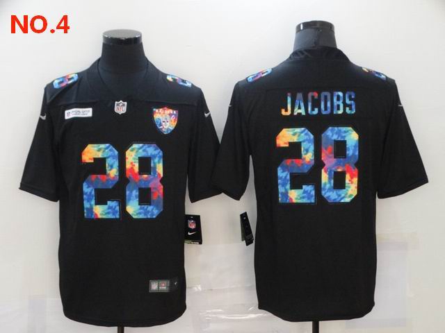 Men's Las Vegas Raiders 28 Josh Jacobs Jersey NO.4;